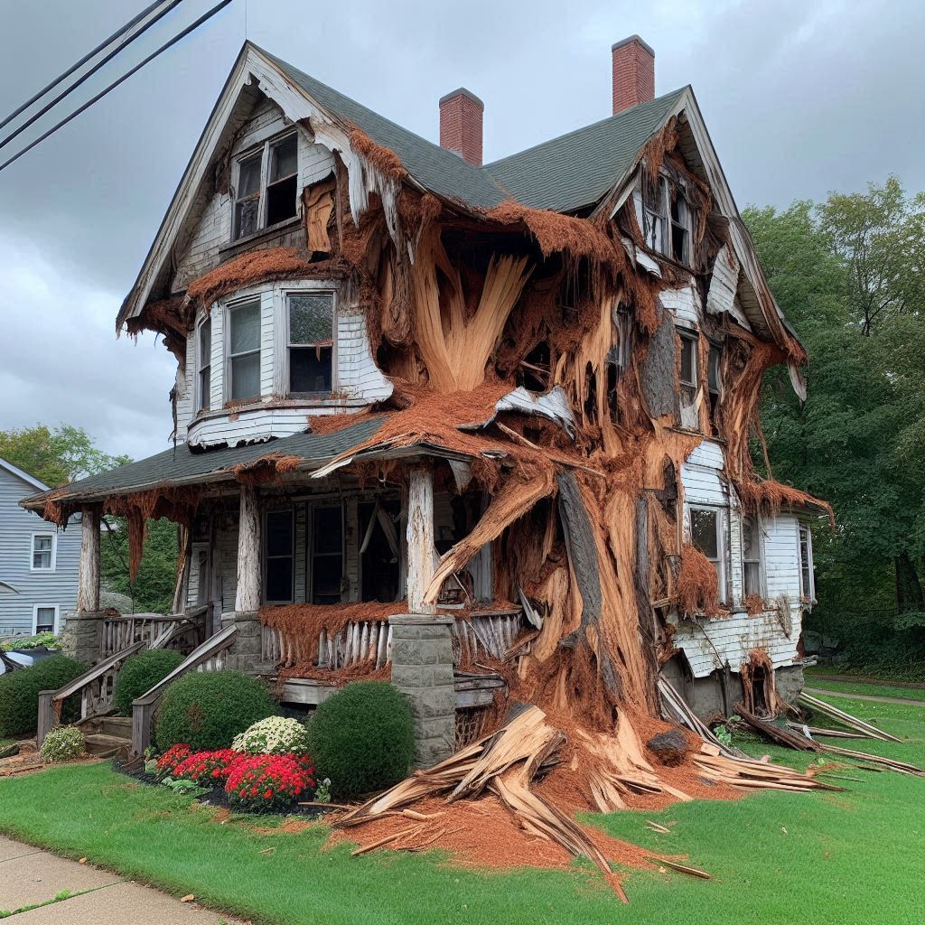 Signs Your Pembroke Home Needs a Tree Inspection Damaged tree on an Pembroke home showing signs of disease and decay